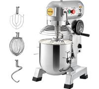 Pétrin, capacité du bol 15 L Pétrin, 3 vitesses Fouet, crochet à pétrir, fil métallique, bol en acier inoxydable Pâteuse 500 W, Argent Robot de cuisine Fonction minuterie