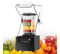 Pétrin électrique sur socle avec protection anti-bruit pour smoothies, jus et cocktails - Capacité de 1,8 L, 5 préréglages, lames en acier inoxydable pour un mélange silencieux et efficace à