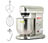Pétrin, robot pâtissier sur socle - Mixeur de cuisine 3 vitesses, bol mélangeur en acier inoxydable 5 L/7 L/10 L, protection anti-éclaboussures amovible, fouet, accessoire pétrisseur et batt