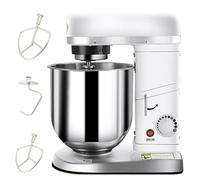 Pétrin, robot pâtissier sur socle - Robot pâtissier de cuisine avec batteur, crochet pétrisseur et fouet, bol en acier inoxydable 5 L/7 L/10 L, mixeur de cuisine réglable à 3 vitesses, robot
