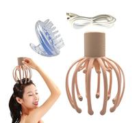 Pétrisseur de cuir chevelu en forme de pieuvre, léger, 19 x 16 x 16 cm, outil de massage à pression, poignée ergonomique, pour la maison, les voyages, l'hôtel et le dortoir