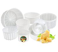PetriStor Kit de fabrication de fromage 7 pièces pour débutants n° 1 - Moules à fromage à pâte molle + moule à fromage avec piston suiveur - Fournitures pour la fabrication de fromage
