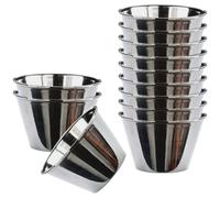 PetriStor Lot de 12 moules à flanelle, diamètre : 8 cm, pour pudding individuel, muffins, flancs en acier inoxydable, 7 cm de diamètre, bols à sauce, mini bols pour sauce