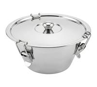 PetriStor Moule à bain-marie avec couvercle - Diamètre : 18 cm - Moule à pudding avec couvercle - Moules pour pudding - Moules à pudding à tomber - Coupelles à crème brûlée, moules à soufflé - Acier