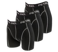 Petrol Industries Lot de 3 boxers en coton doux stretch pour homme Noir Taille XL