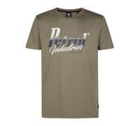 Petrol Industries T-Shirt gris / vert / blanc, Taille M