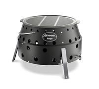Petromax Atago Black Edition Barbecue mobile et brasero 4 en 1 | Four d'extérieur noir mat avec grille en fonte, pliable et peu de fumée, idéal pour le camping, le jardin et la terrasse