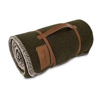 Petromax Couverture 100 % laine vierge de mouton avec bordure en laine mérinos Vert mousse 150 x 200 cm