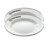 Petromax Emaille Assiette 2 Pièce Vaisselle Barbecue Extérieur 22 CM Blanc