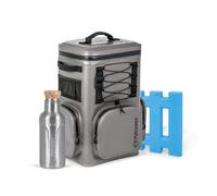 Petromax Kit de refroidissement : sac à dos isotherme, bloc réfrigérant et bouteille isotherme - Refroidissement jusqu'à 8 jours, robuste, imperméable - Sac à dos de 27 l, bloc réfrigérant 210 mm