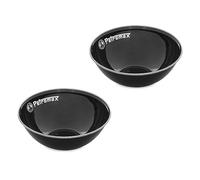 Petromax Lot de 2 bols en émail noir (1 litre) | Bord en acier inoxydable de qualité supérieure | Hygiénique | Léger