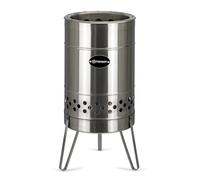 Petromax Tonneau à feu Pyron | Feu à faible fumée & combustion secondaire | Acier inoxydable | Avec bac à cendres et pieds | Parfait pour le jardin et la terrasse | Disponible en plancha