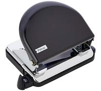Petrus 626830 Perceuse de bureau classique avec barre guide et marquages de format, perforation 20 feuilles, métal, gamme WOW, Noir