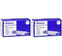Petrus agrafes, Pour agrafer jusqu'à 100 feuilles, long de 13 mm, 1000 agrafes, Modèle 26 (23/13), 55720 (Lot de 2)