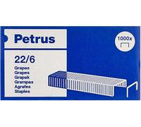 Petrus Agrafes, Pour Agrafer Jusqu'à 30 Feuilles, Long 6 Mm, 1000 Agrafes, Modèle 22/6, 55721