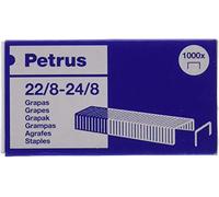 Petrus agrafes, Pour agrafer jusqu'à 40 feuilles, long de 8 mm, 1000 agrafes, Modèle 22/8-24/8, 55714