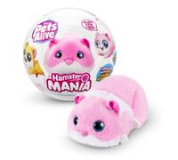 Pets Alive Hamster Mania by ZURU, Pink Hamster, Pet Nurture, Peluche, Real Alive, 20+ Sons interactifs, Animal électronique, (Rose)