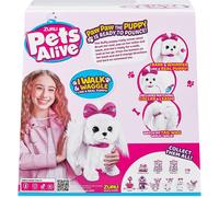 ZURU - Peluche interactive Pets Alive Walking Puppy S1 Paw Paw qui marche - Blanche