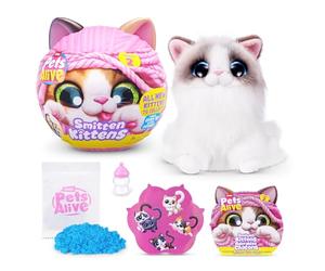 Pets Alive Smitten Kittens Série 2 (Ragdoll) de ZURU - Jouet Peluche Chat Interactif avec 10 Sons, Déballage Surprise, Animal Collectible Doux 3+, Rose