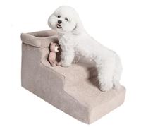 Pets Dog Stairs, Anti-Slip Puppy Ladder, Compact Size Pet Steps for Sofa Bed Car, Sturdy Foam Pet Stair with NonSkid Safety, Small Animal Climbing Aid for Recovery, Home Apartment Bedroom Living Room