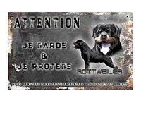 Pets-Easy.com Attention au Chien Chien Rottweiler - pré perforée et vis comprises. De 30 cm à 15 cm…