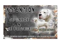 Pets-Easy.com Attention au Chien Dogue Argentin - pré perforée et vis livrées. De 30 cm à 15 cm…
