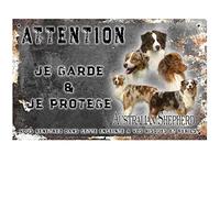 Pets-Easy.com Pancarte Attention au Chien personnalisée Berger Australien Rouge - pré perforée et vis données. De 30 cm à 15 cm…