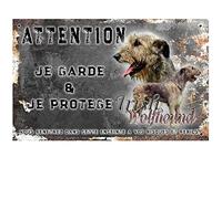 Pets-Easy.com Pancarte Attention au Chien personnalisée lévrier Irlandais - pré perforée et vis données. De 30 cm à 15 cm…