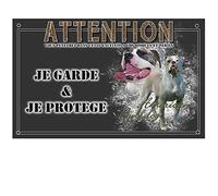 Pets-Easy.com Pancarte Chien personnalisée Bulldog américain - pré percée et vis comprises. De 30 cm à 15 cm…