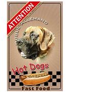Pets-Easy.com Panneau Attention au Chien Chien Grand Danois - pré percée et vis fournies. De 30 cm à 15 cm…
