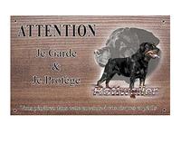 Pets-Easy.com Panneau Attention au Chien personnalisée rott - pré percée et vis proposées. De 30 cm à 15 cm…