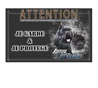 Pets-Easy.com Plaque Attention au Chien Bouvier des Flandres - pré perforée et vis livrées. De 30 cm à 15 cm…