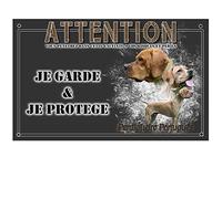 Pets-Easy.com Plaque Attention au Chien Braque Portugais - pré percée et vis livrées. De 30 cm à 15 cm…
