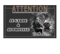 Pets-Easy.com Plaque Attention au Chien Femelle Cane Corso - pré perforée et vis proposées. De 30 cm à 15 cm…
