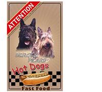 Pets-Easy.com Plaque Chien de Garde personnalisée Berger Picard - pré perforée et vis données. De 30 cm à 15 cm…