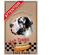 Pets-Easy.com Plaque Chien de Garde personnalisée Dogue Allemand arlequin - pré perforée et vis livrées. De 30 cm à 15 cm…