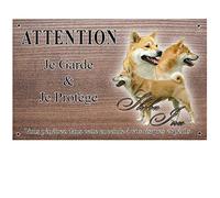 Pets-Easy.com Plaque Chien personnalisée Shiba inu Fauve - pré percée et vis proposées. De 30 à 15 cm