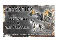 Pets-easy Pancarte attention au Chien personnalisée Dogue Allemand - pré percée et vis comprises. De 30 cm à 15 cm…