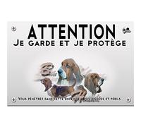 Pets-easy Panneau Attention au chien basset hound bicolore