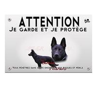 Pets-easy Panneau Attention au chien berger allemand noir