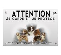 Pets-easy Panneau Attention au chien berger australien rouge