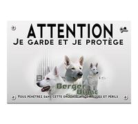 Pets-easy Panneau Attention au chien berger blanc suisse poil court