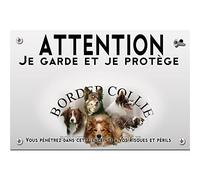 Pets-easy Panneau Attention au chien border collie rouge