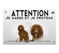 Pets-easy Panneau Attention au chien caniche chocolat