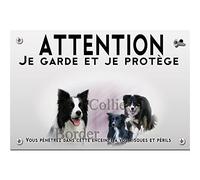 Pets-easy Panneau Attention au chien chien border collie