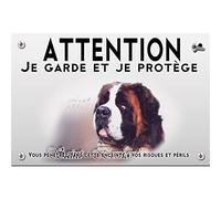Pets-easy Panneau Attention au chien chien saint bernard