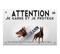 Pets-easy Panneau Attention au chien doberman chocolat