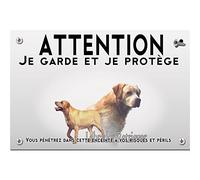 Pets-easy Panneau Attention au chien labrador sable