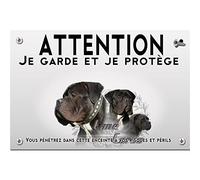 Pets-easy Panneau Attention au chien mâle cane corso