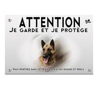 Pets-easy Panneau Attention au chien malinois champion